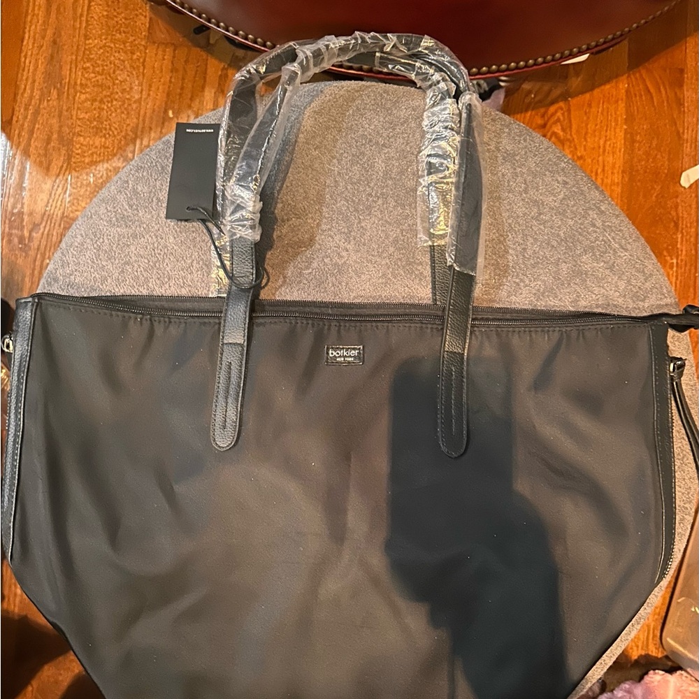 Botkier Nylon And Faux Leather Black Tote